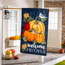 Welcome Friends of Fall Applique House Flag