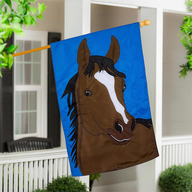 Single Horse Basic Applique House Flag