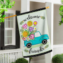 Flower Truck Applique House Flag