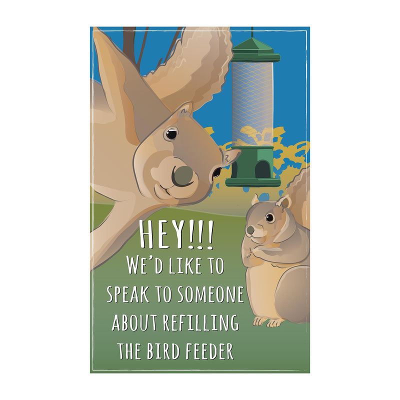 Squirrel Feeder Applique House Flag