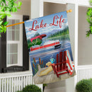 Relax You Are On Lake Time Applique House Flag