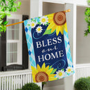 Bless Our Home Sunflowers Applique House Flag