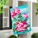 Pink Hydrangeas Applique House Flag