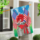 Patriotic Bouquet Applique House Flag