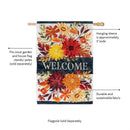 Fall Floral Applique House Flag