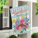 Grandkids Spoiled Here Applique House Flag