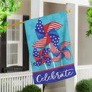 Celebrate Pinwheel Applique House Flag