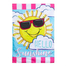 Hello Sunshine Applique House Flag