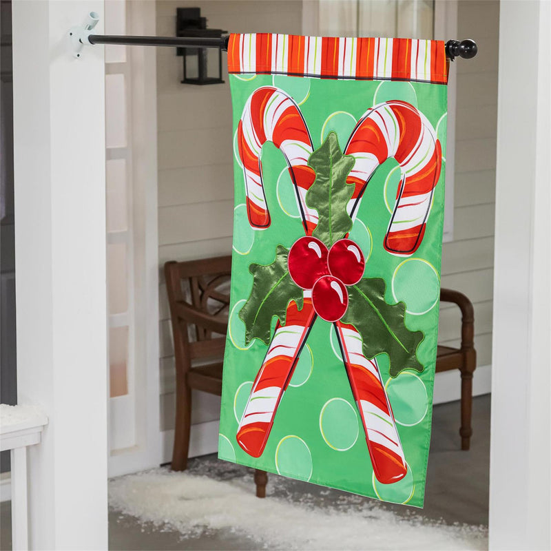 Candy Cane Christmas Applique House Flag