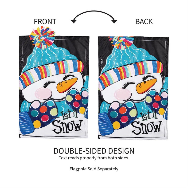 Let It Snow-Man Applique House Flag