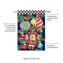 Happy Holidays Ornaments Applique House Flag