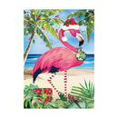 Christmas Flamingo Applique House Flag