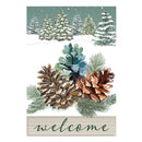 Winter Pinecones Applique House Flag
