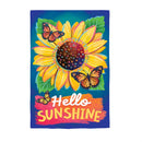 Hello Sunshine and Butterflies Applique House Flag