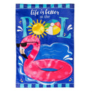 Life is Better at the Pool Applique House Flag