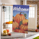 Welcome Pumpkin Patch Applique House Flag
