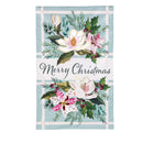Merry Christmas Floral Applique House Flag