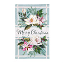 Merry Christmas Floral Applique House Flag