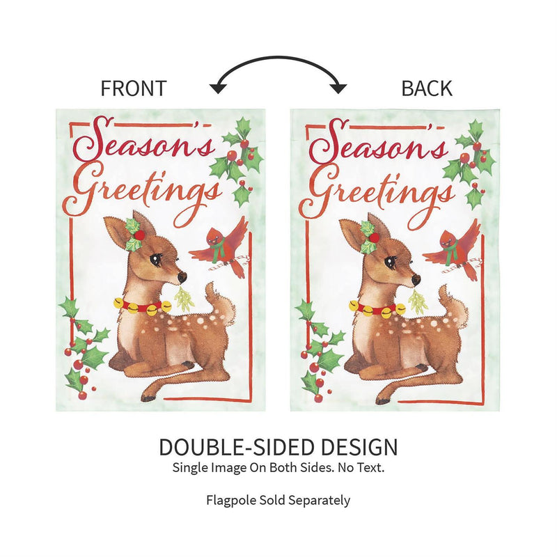 Seasons Greetings Applique House Flag