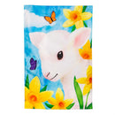Lamb in Daffodil Field Applique House Flag