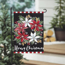 Poinsettia Wreath Applique Garden Flag