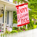 Happy Valentine's Day Hearts  Applique Garden Flag