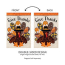 Give Thanks Patterned Turkey Applique Garden Flag_x000D_