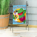 5 o Clock Frog Applique Garden Flag