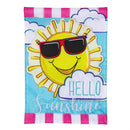 Hello Sunshine Applique Garden Flag