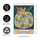 Patterned Jacobean Floral Pumpkin Applique Garden Flag_x000D_
