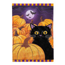 Pumpkin Patch Cat Applique Garden Flag_x000D_