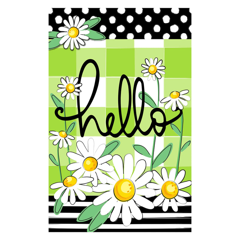 Hello Daisy Applique Garden Flag
