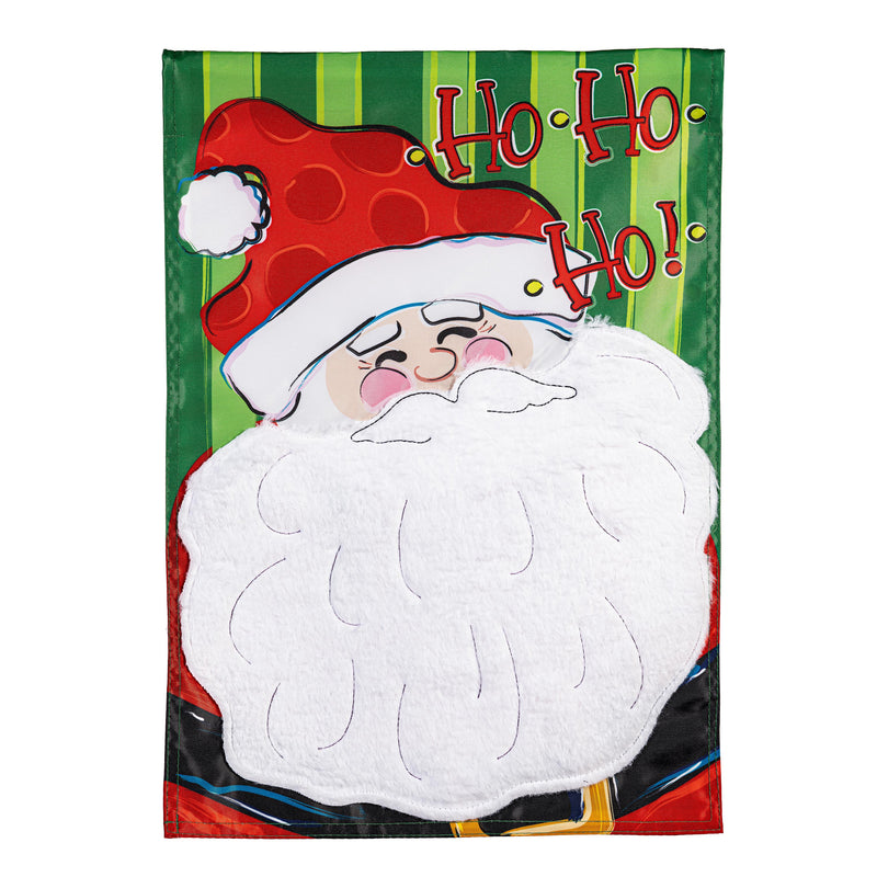 Ho Ho Ho Santa Applique Garden Flag