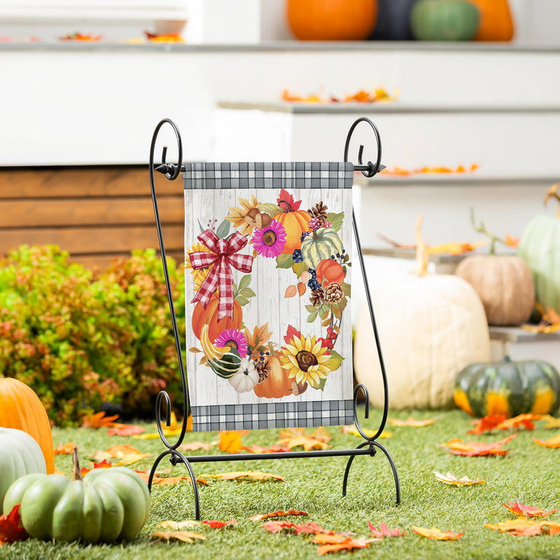 Wreath Of Gourds Applique Garden Flag