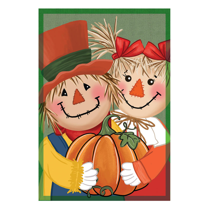 Couple Of Scarecrows Applique Garden Flag