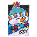Let It Snow-Man Applique Garden Flag