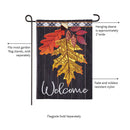 Welcome Autumn Leaves Applique Garden Flag