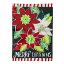 Holiday Poinsettia Applique Garden Flag