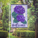 Hydrangea Welcome Garden Applique Flag