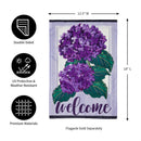 Hydrangea Welcome Garden Applique Flag