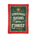 Christmas Begins with Christ Applique Garden Flag