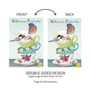 Songbirds and Teacups Applique Garden Flag