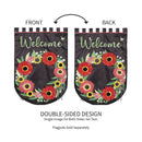 Welcome Wreath Applique Garden Flag