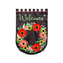 Welcome Wreath Applique Garden Flag