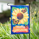 Hello Sunshine and Butterflies Applique Garden Flag