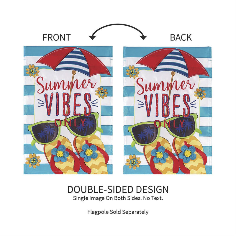 Summer Vibes Only Applique Garden Flag