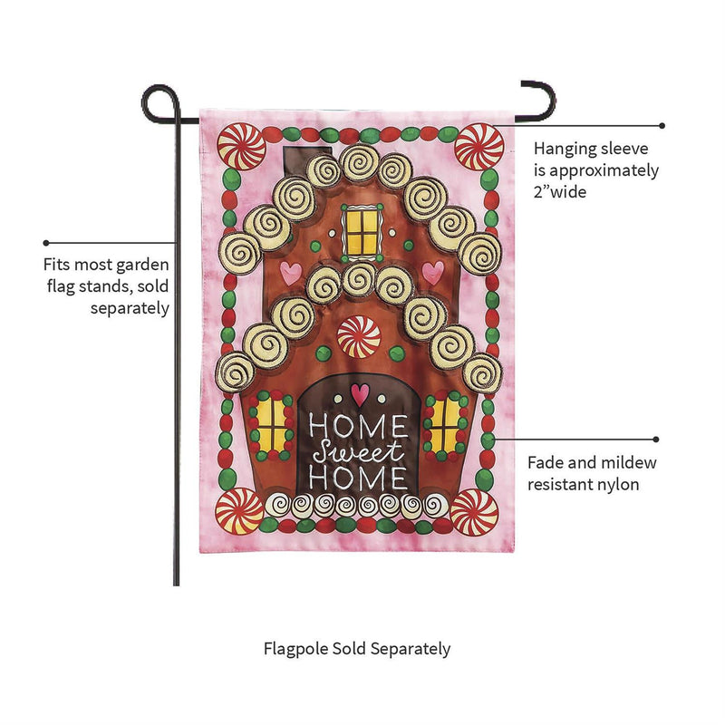 Home Sweet Home Applique Garden Flag