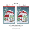 Woodland Winter Mushroom Applique Garden Flag