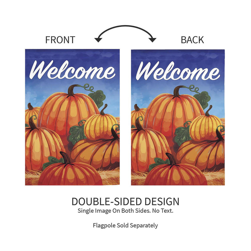 Welcome Pumpkin Patch Applique Garden Flag