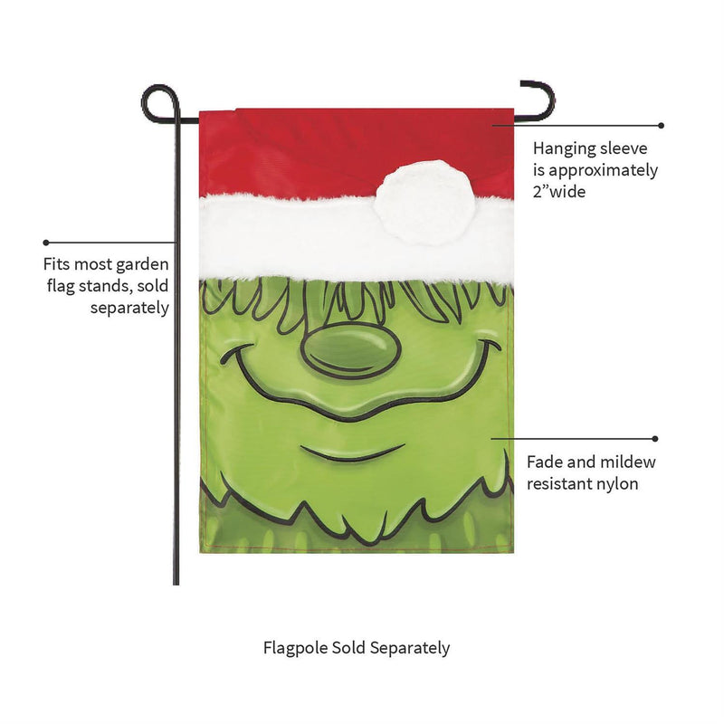 Christmas Monster Applique Garden Flag